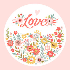 Template greeting card or invitation. Love. Can be used for scrapbook, banner, card, print, etc.