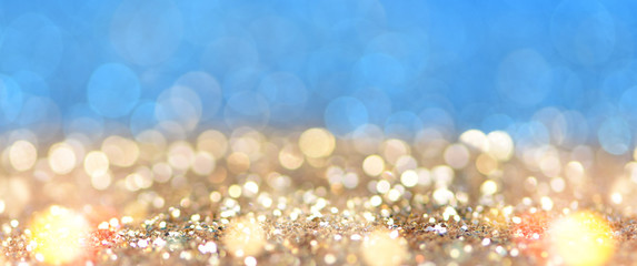 Christmas light background.  Holiday glowing backdrop. Defocused Background With Blinking Stars. Blurred Bokeh.