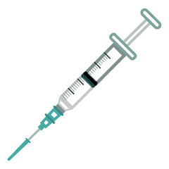 Fototapeta premium Syringe injector application device with needle cover on.