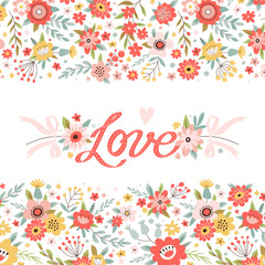 Template greeting card or invitation. Love. Can be used for scrapbook, banner, card, print, etc.