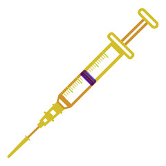 Fototapeta premium Syringe injector application device with needle cover on.