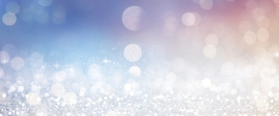 Christmas light background.  Holiday glowing backdrop. Defocused Background With Blinking Stars. Blurred Bokeh.