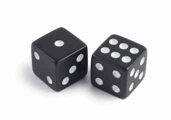 black dice isolated on white background
