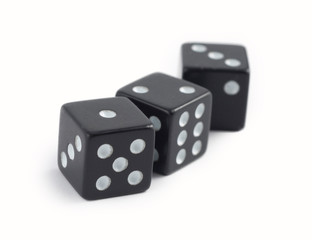 black dice isolated on white background