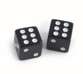 black dice isolated on white background