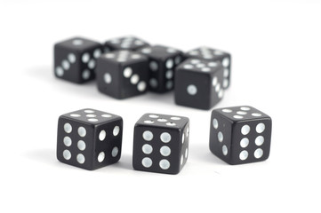 black dice isolated on white background