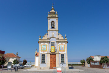 Fototapeta na wymiar The Parochial Church of Saint Bartholomew of the Sea in the parish of Mar, municipality of Esposende, North of Portugal.