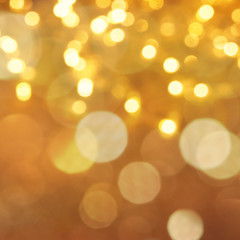 Obraz premium Christmas light background. Holiday glowing backdrop. Defocused Background With Blinking Stars. Blurred Bokeh.
