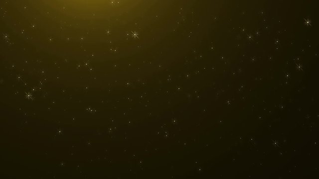Gold particle with blink effect background. Looping seamless space backdrop