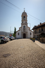 Obraz premium The Mother Church of Sao Miguel Arcanjo (Saint Michael the Archangel) das Marinhas at Marinhas, Esposende, Portugal.