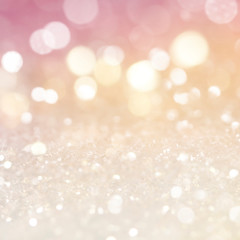 Christmas light background.  Holiday glowing backdrop. Defocused Background With Blinking Stars. Blurred Bokeh.