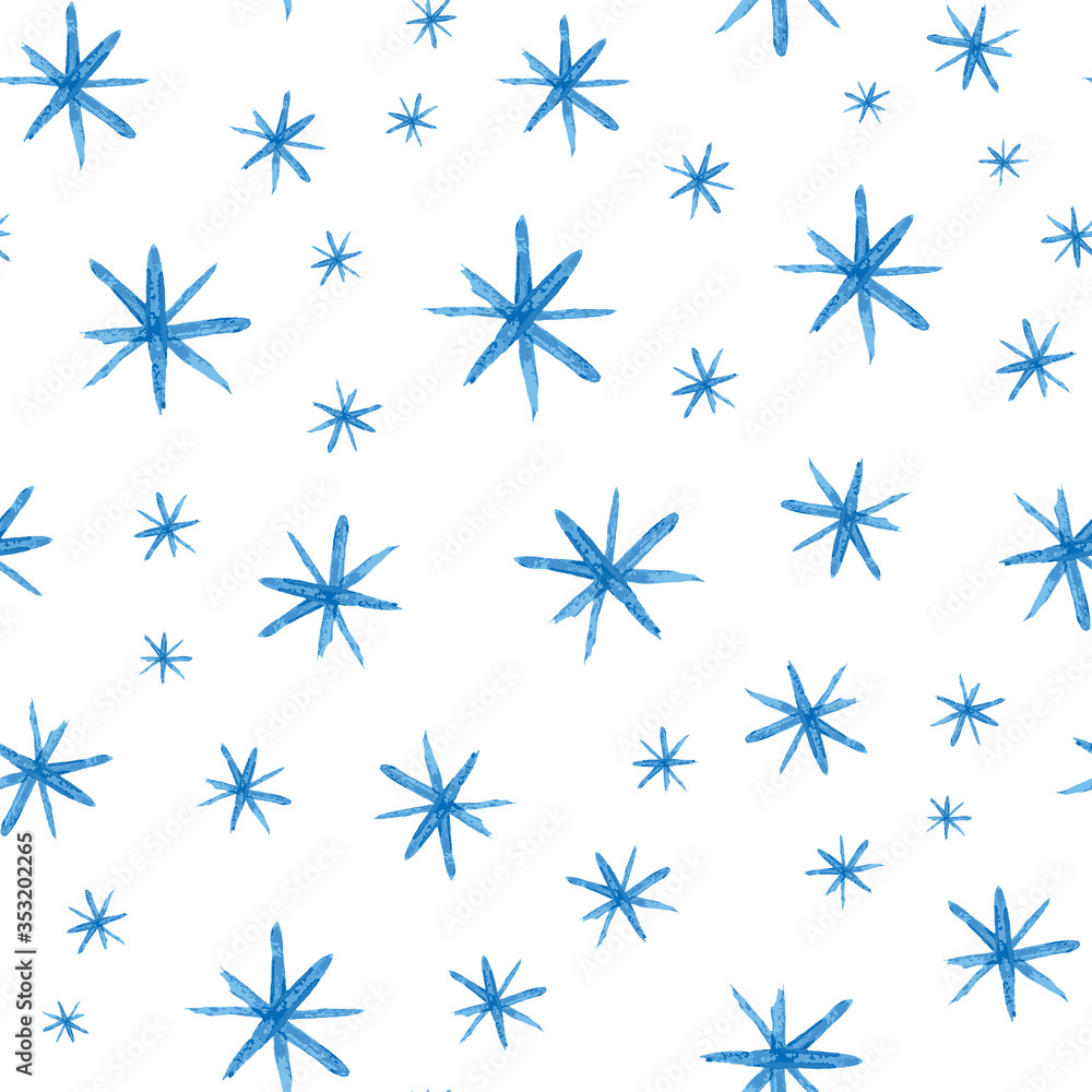 Poster blue stars vector repeat pattern print background design