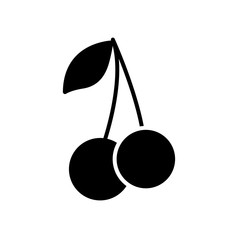 cherries icon image, silhouette style