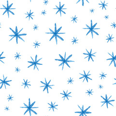 Blue stars vector repeat pattern print background design