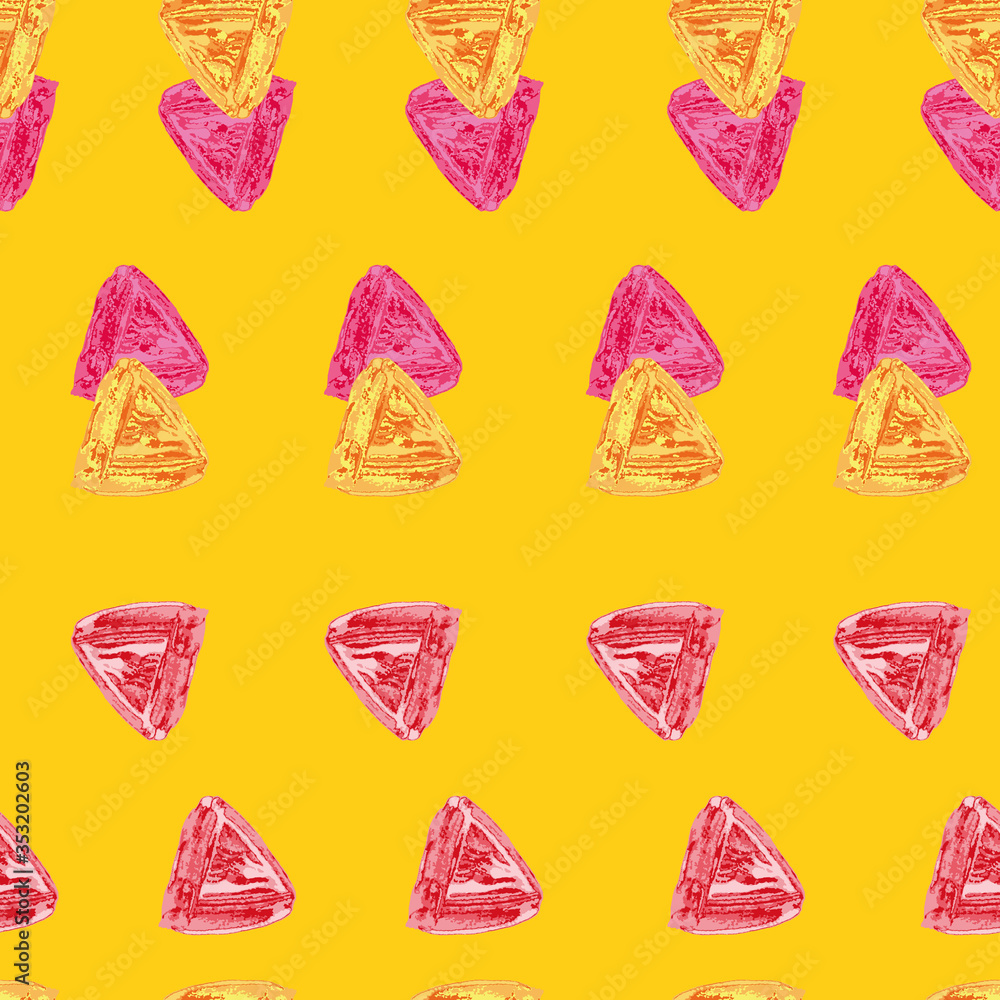 Poster pink hand paint triangle vector repeat pattern print background
