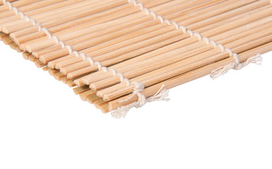 Bamboo mat wooden isolated on the white background