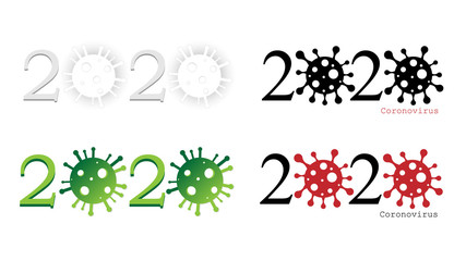 set 2020. Coronavirus in 2020.Vector illustration.Vector illustration.Covid 19.