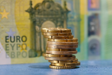 Coins and banknote