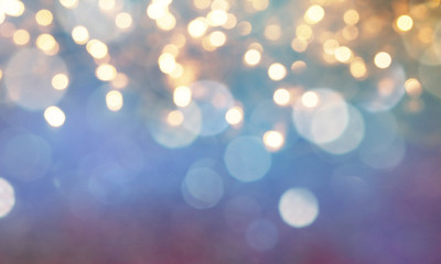 Christmas light background.  Holiday glowing backdrop. Defocused Background With Blinking Stars. Blurred Bokeh.