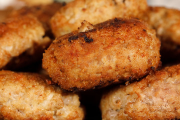 Homemade cutlets have already been fried