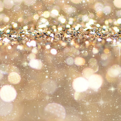 Christmas light background.  Holiday glowing backdrop. Defocused Background With Blinking Stars. Blurred Bokeh.