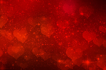 Fototapeta na wymiar Valentines Day light background. Holiday glowing backdrop. Defocused Background With Blinking Stars. Blurred Bokeh.