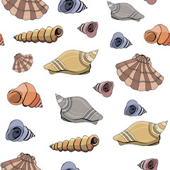 sea shells seamless pattern eps