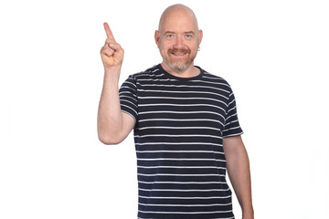 Fototapeta premium portrait of a man pointing on white background