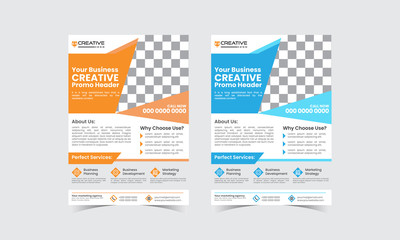 Modern Business Geometric shape Abstract Flyer Template - Bright Colorful A4 layout Concepts bundle - Perfect for Corporate Creative Profession publishing, print and presentation Promotional Vector