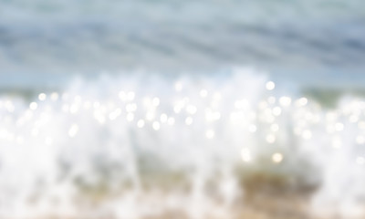 Spring, summer background. Blurred water with bokeh