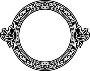 round frame with floral ornament