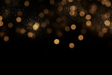 Bokeh light background.  Holiday glowing backdrop. Defocused Background With Blinking Stars. Blurred Bokeh.