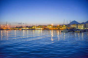 ALTEA, SPAIN - January 4, 2019: View of the city from the port.