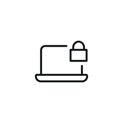 Minimal Laptop Security Icon