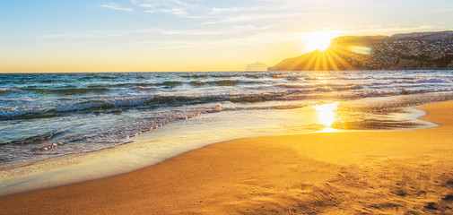 COSTA BLANCA, ALICANTE, CALPE, SPAIN - January 09, 2019: Sunset  sea © Vladimir