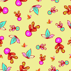Swedish folk art flower texture seamless design