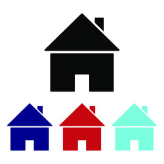 house, home, icon, symbol, building, isolated, business, estate, red, sign, white, architecture, real, 3d, illustration, blue, property, roof, green, sale, concept, logo, real estate, housing, constru