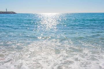 summer blurred sea bokeh beach background