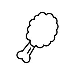 chicken thigh icon, line style