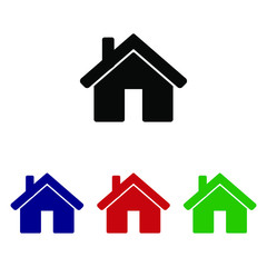 house, home, icon, building, isolated, symbol, estate, 3d, white, green, architecture, sign, business, real, red, real estate, illustration, property, sale, concept, construction, blue, roof, window, 