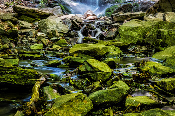 Starohutsky waterfall, Slovakia, seasonal natural scene