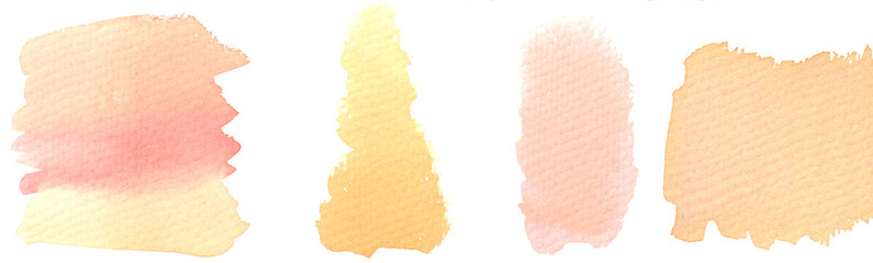 Pastel set stain watercolor illustration