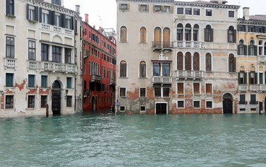 Palaces and buildings on the Grand Canal in Venice Italy