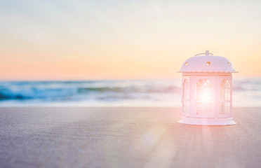 Summer background with lantern