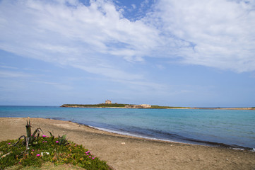 Italy  Sicily , Portopalo di Capopassero (SR), 03 May 2019: Island of Capopassero. 