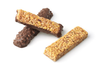 Three different cereal bars