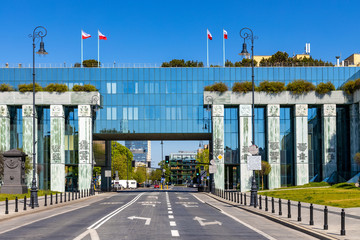 Panoramic view of Supreme Court of Poland - Sad Najwyzszy - main building at Krasinski square in...
