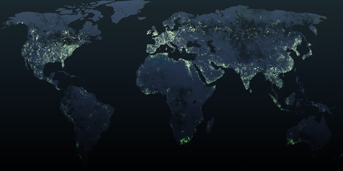 Fototapeta na wymiar night map of the world