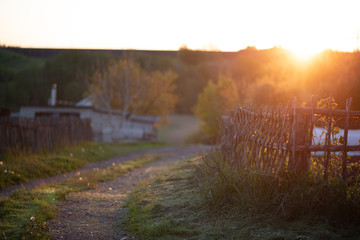 sunrise in the morning fog