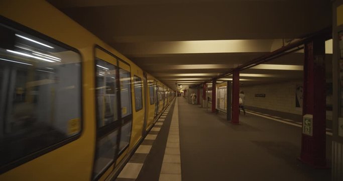 Empty Berlin, Germany Underground Subway with No People during COVID 19 Coronavirus Pandemic